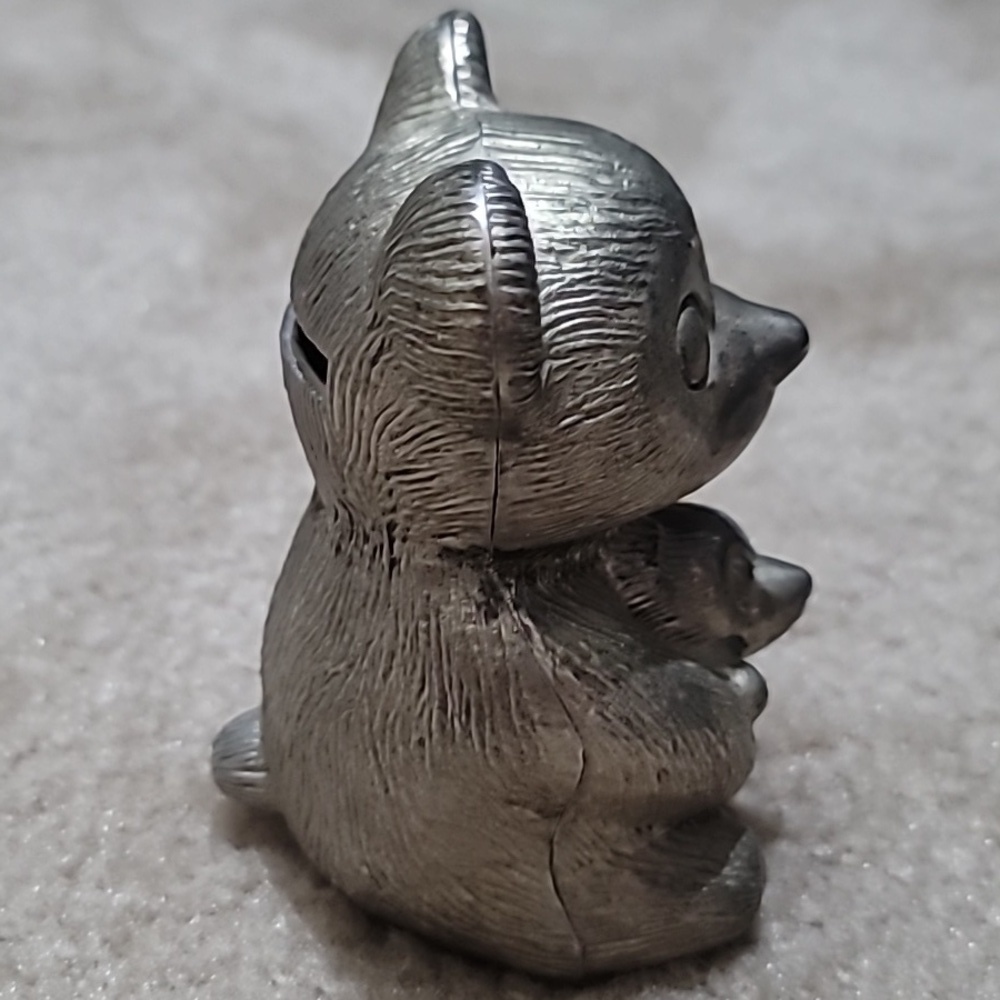 Vintage Silver Teddy Bear Piggy Bank - Picture 3 of 7